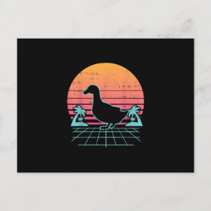 Duck Vaporwave Aestic 80s  Farm Animal Farmer Gift Postcard