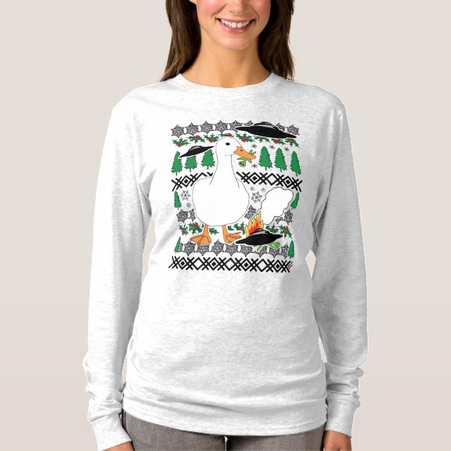 Duck Vs. Aliens Holiday T-Shirt (Front)