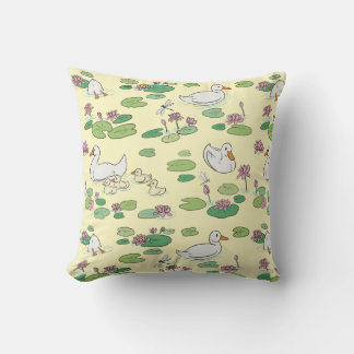Duck Waterlily Pads Throw Pillow