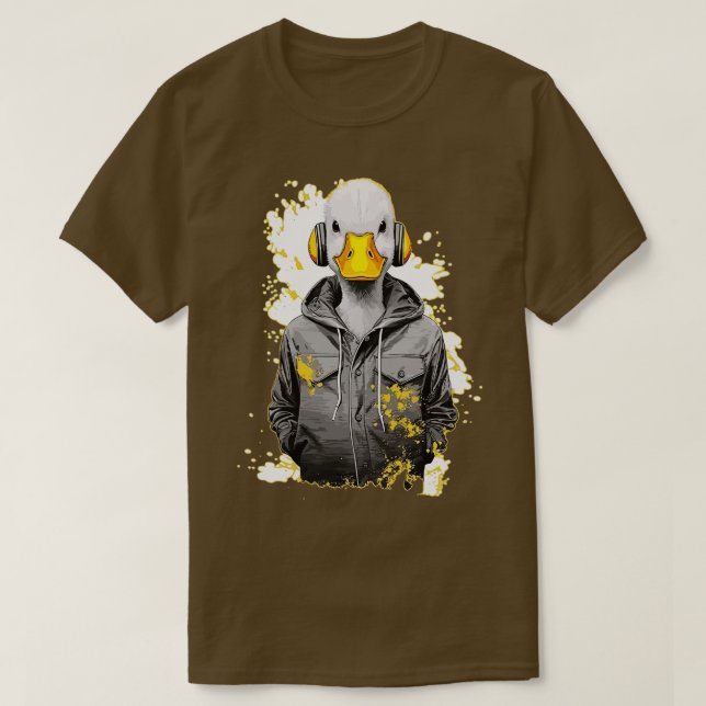 Duck wearing headset T-Shirt (Design Front)