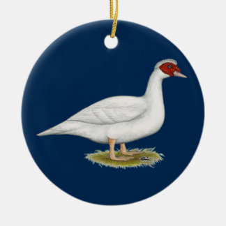 Duck White Muscovy Ceramic Tree Decoration