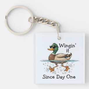 Duck Winging It Key Ring