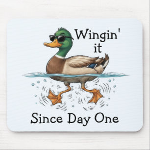 Duck Winging It Mouse Pad