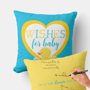 Duck Wishes for Baby Autograph Pillow For Signing
