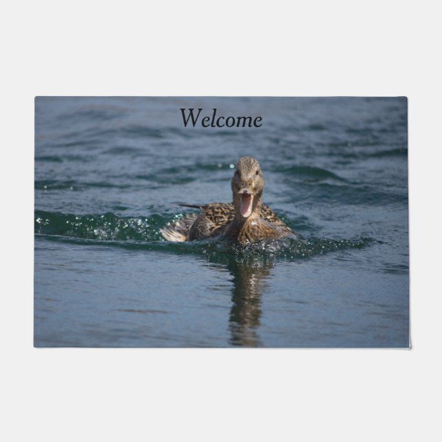 Duck with beak open doormat (Front)