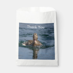 Duck with beak open favour bags