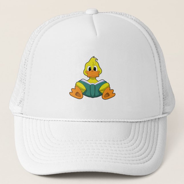 Duck with Book Trucker Hat (Front)