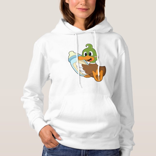 Duck with Bottle of Milk Hoodie (Front)