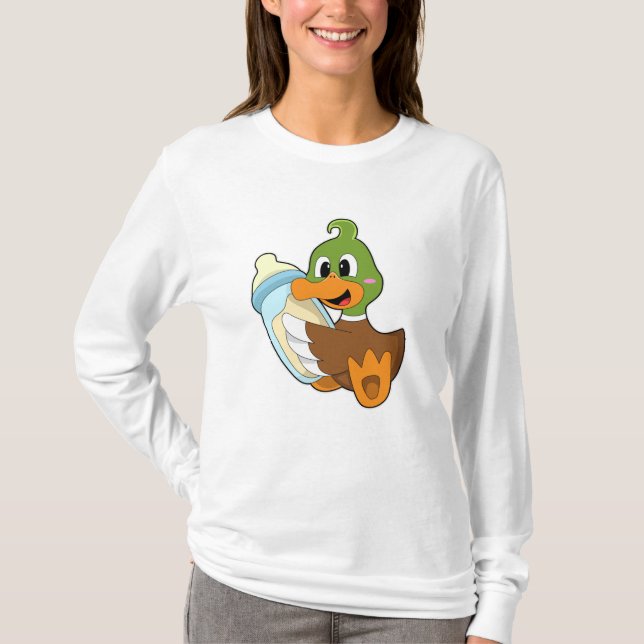 Duck with Bottle of Milk T-Shirt (Front)