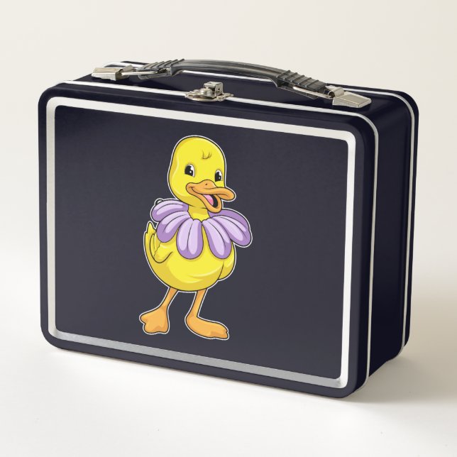 Duck with Daisy Metal Lunch Box (Front)