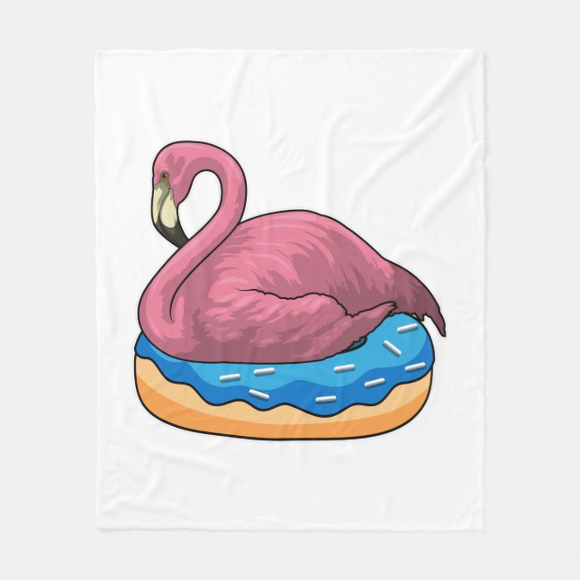 Duck with Donut Fleece Blanket (Front)