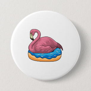 Duck with Doughnut 7.5 Cm Round Badge