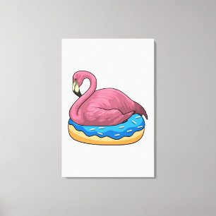 Duck with Doughnut Canvas Print