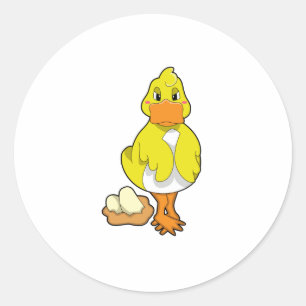 Duck with Eggs Classic Round Sticker