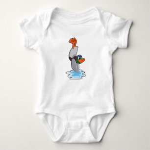 Duck with Handstand in Water.PNG Baby Bodysuit