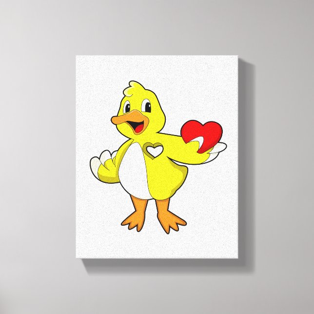 Duck with Heart Canvas Print (Front)