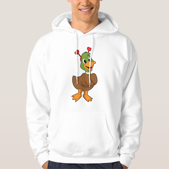 Duck with Heart Headband Hoodie (Front)