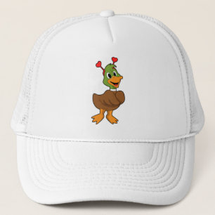 Duck with Heart Headband Trucker Hat