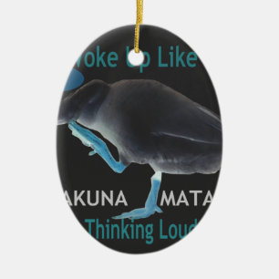 Duck with I Woke Up Like This & Hakuna Matata Text Ceramic Tree Decoration
