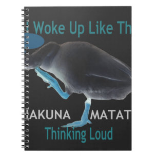 Duck with I Woke Up Like This & Hakuna Matata Text Spiral Notebook