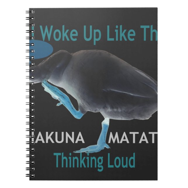Duck with I Woke Up Like This & Hakuna Matata Text Spiral Notebook (Front)