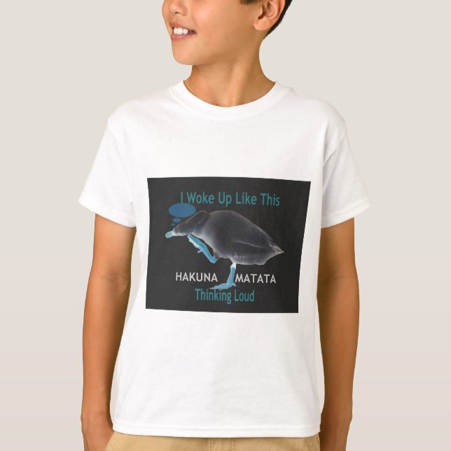 Duck with I Woke Up Like This & Hakuna Matata Text T-Shirt (Front)