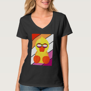 Duck With Pride Lesbian Flag Lgbtq Proud Ally Prid T-Shirt