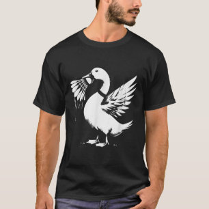 Duck With Shuttle - Funny Graphic Badminton Lover T-Shirt
