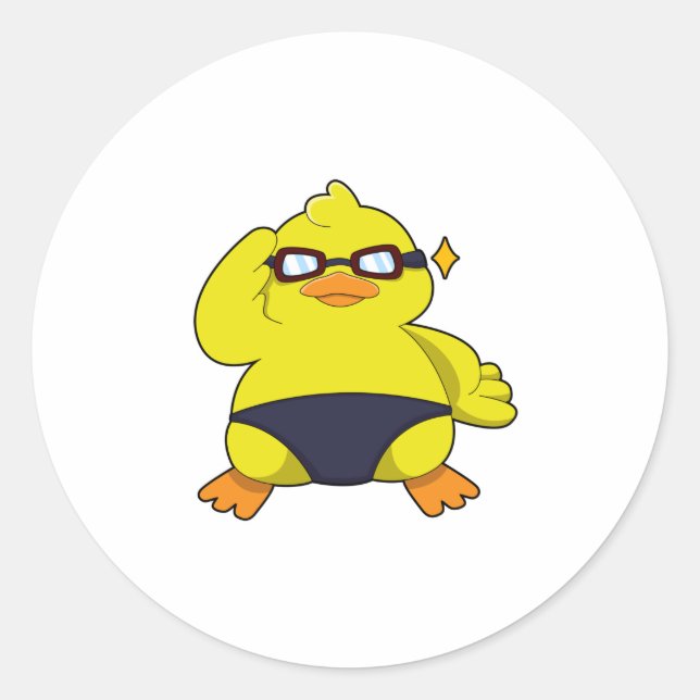 Duck with Sunglasses Classic Round Sticker (Front)