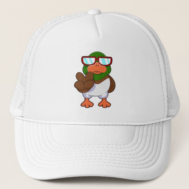 Duck with Sunglasses Trucker Hat (Front)