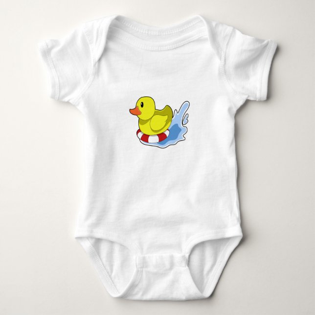 Duck with Swim ring in Water.PNG Baby Bodysuit (Front)