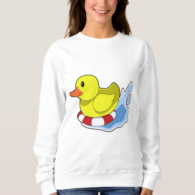 Duck with Swim ring in Water.PNG Sweatshirt (Front)