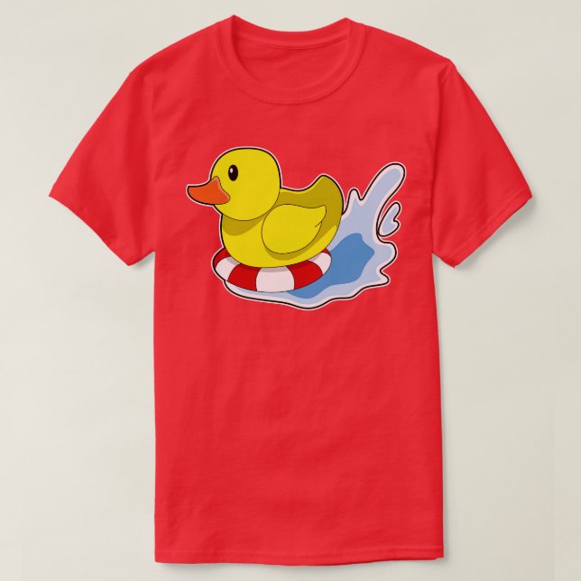 Duck with Swim ring in Water T-Shirt (Design Front)