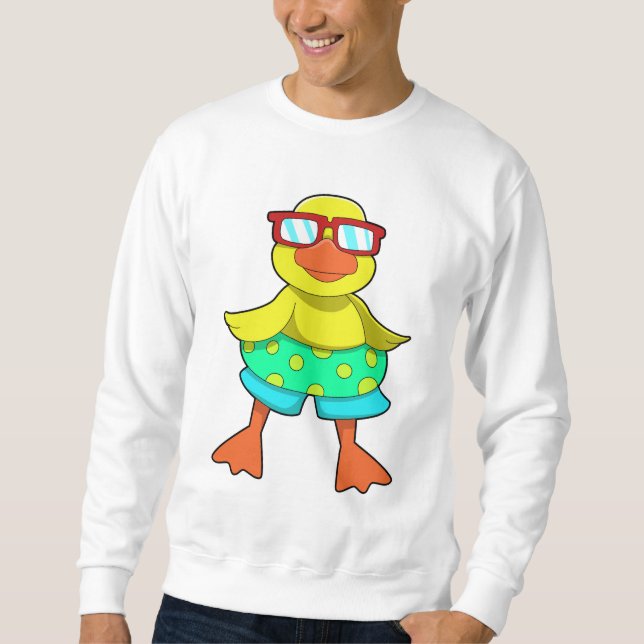 Duck with Swim ring & Sunglasses Sweatshirt (Front)