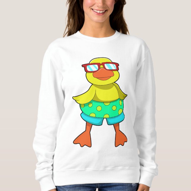 Duck with Swim ring & Sunglasses Sweatshirt (Front)