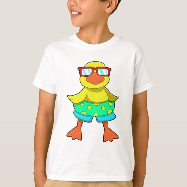 Duck with Swim ring & Sunglasses T-Shirt (Front)
