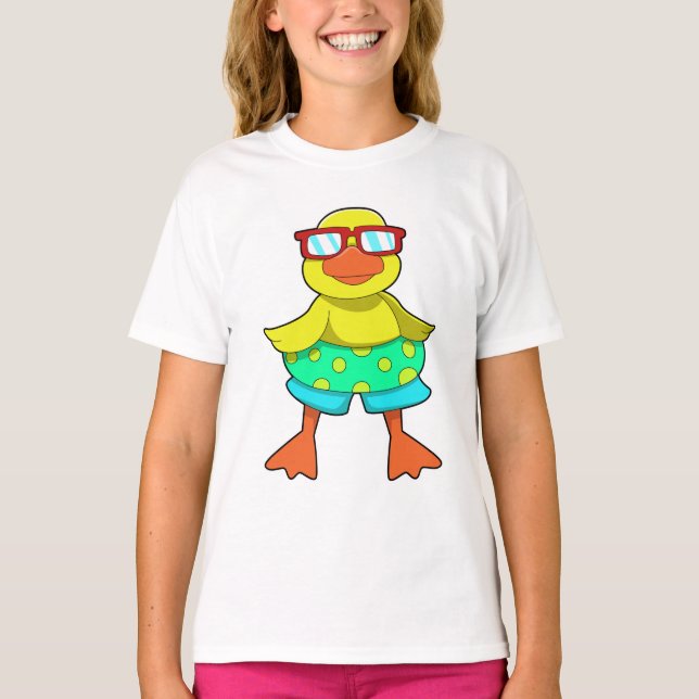 Duck with Swim ring & Sunglasses T-Shirt (Front)