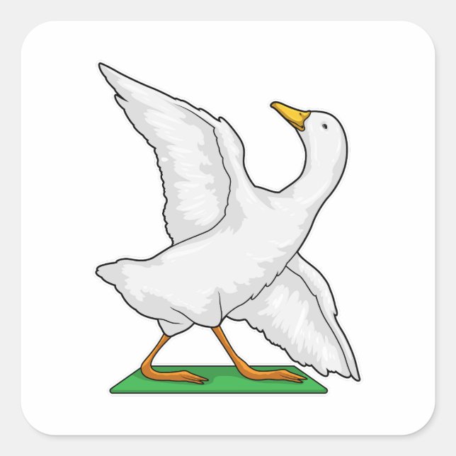 Duck Yoga Meditation Fitness Square Sticker (Front)