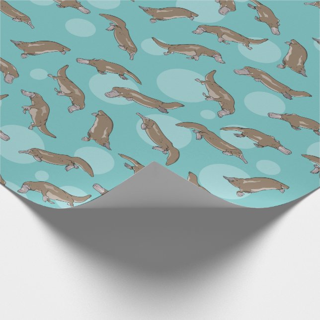 Duckbilled Platypus Pattern Wrapping Paper (Corner)