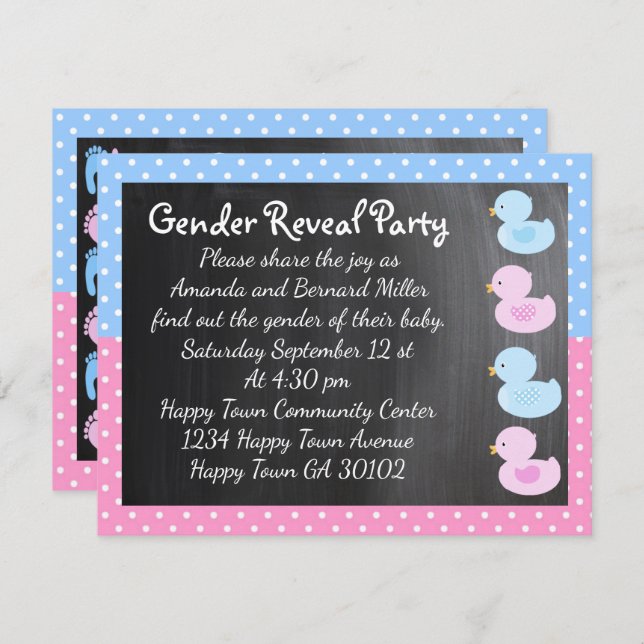 Duckies and Tootsies Invitation (Front/Back)