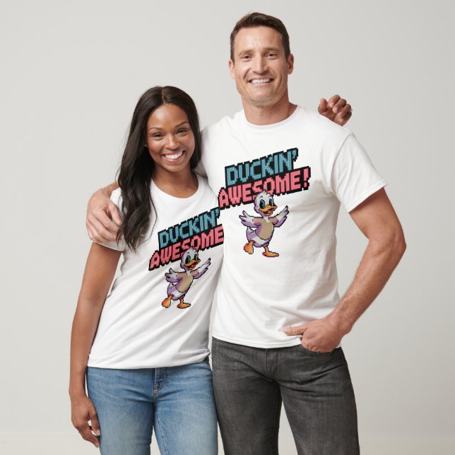 Duckin' Awesome – Pixel Duck Fun Art T-Shirt (Unisex)
