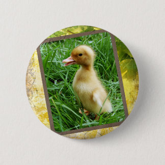 Ducking in the Grass 6 Cm Round Badge