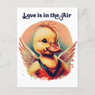 Duckling Cupid "Love Is in the Air" Postcard
