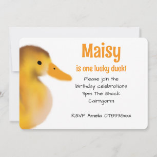 Duckling First Birthday Birthday Invitation