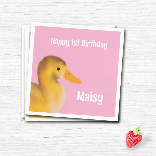 Duckling First Birthday  Napkin (Creator Uploaded)