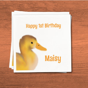 Duckling First Birthday  Napkin