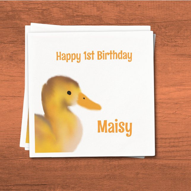 Duckling First Birthday  Napkin (Creator Uploaded)