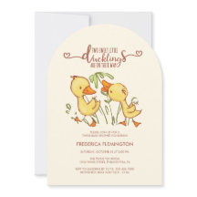 Duckling Twins Baby Shower Invitation