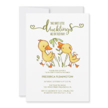 Duckling Twins Baby Shower Invitation