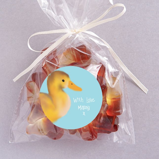 Duckling With Love Favour Classic Round Sticker (Creator Uploaded)
